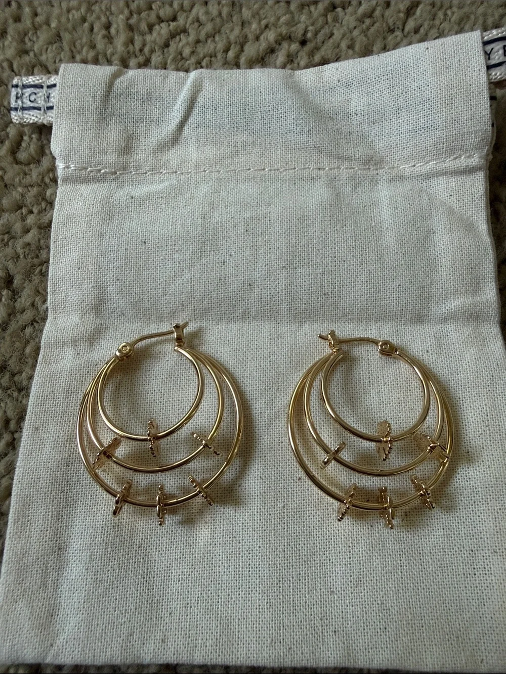 Gold Multi-Hoop Dangle Earrings - Women Jewelry